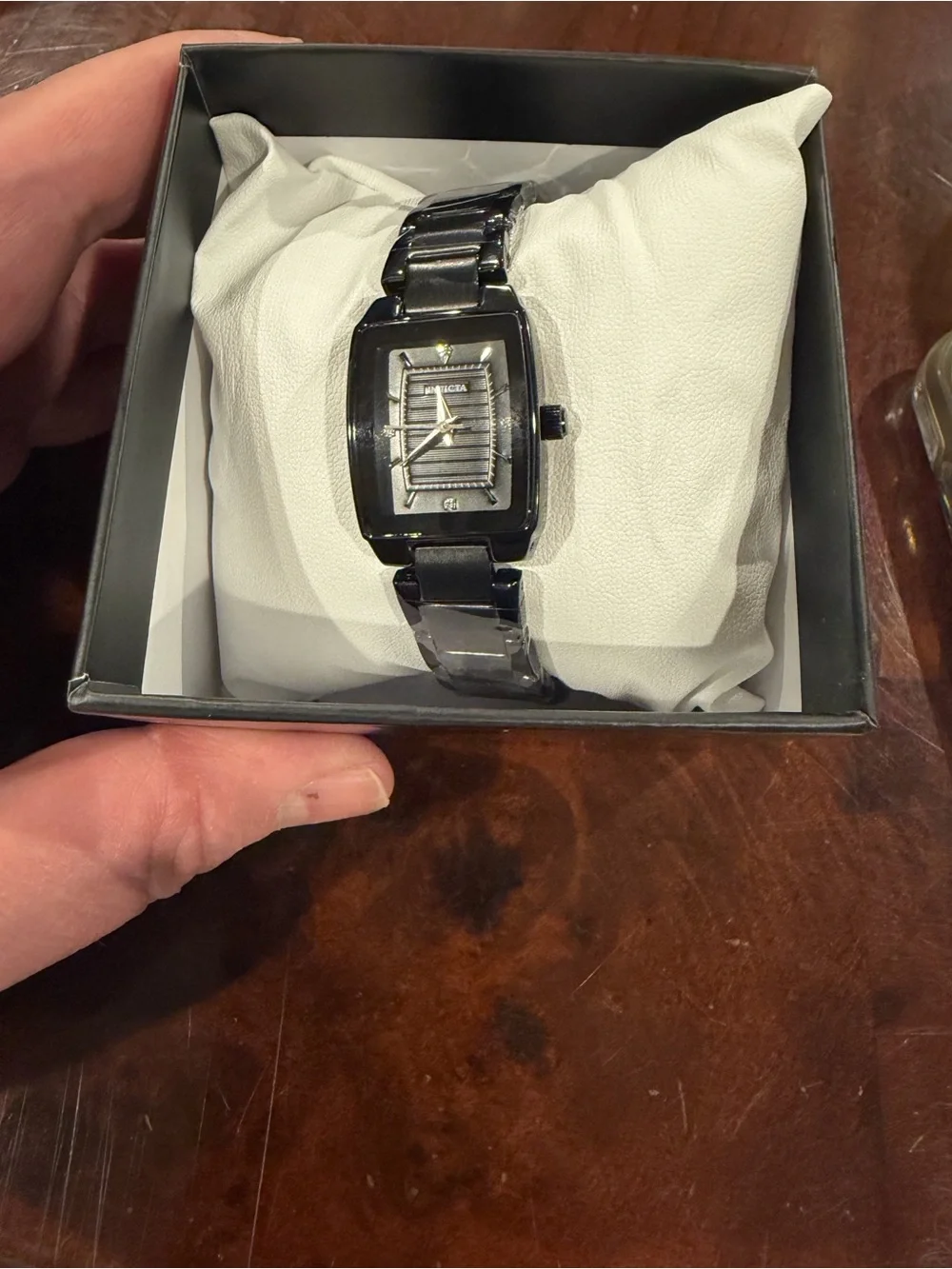 Invicta Celestial Lady Black Stainless Steel Rectangular Bracelet Watch 22.7mm